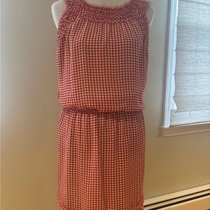 Max Studio Red and White Patterned Mini Dress